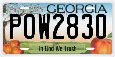 GA license plate POW2830