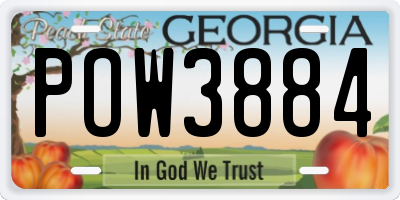 GA license plate POW3884
