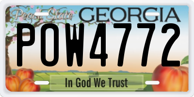 GA license plate POW4772