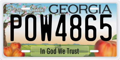 GA license plate POW4865