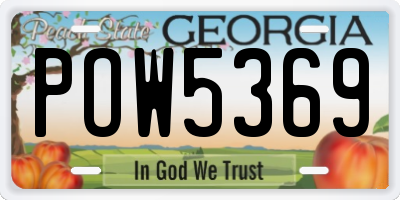GA license plate POW5369
