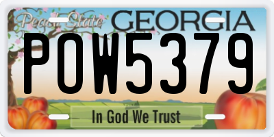 GA license plate POW5379