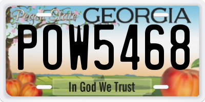 GA license plate POW5468