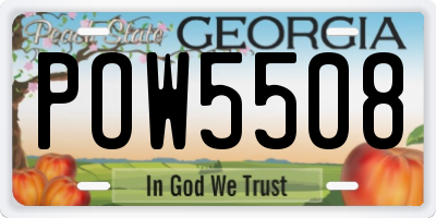 GA license plate POW5508