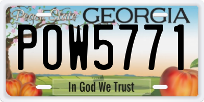 GA license plate POW5771