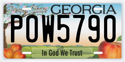GA license plate POW5790