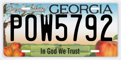 GA license plate POW5792