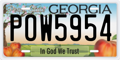 GA license plate POW5954