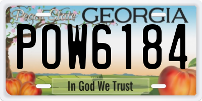 GA license plate POW6184