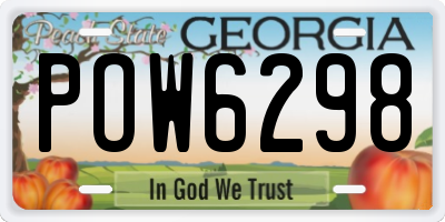 GA license plate POW6298