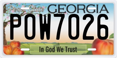 GA license plate POW7026