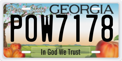 GA license plate POW7178