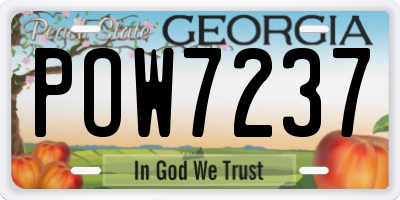 GA license plate POW7237
