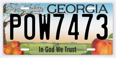 GA license plate POW7473