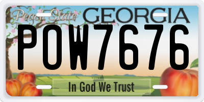 GA license plate POW7676