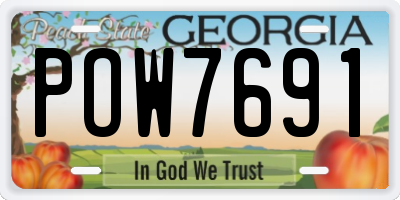 GA license plate POW7691