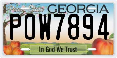 GA license plate POW7894