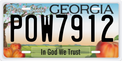GA license plate POW7912