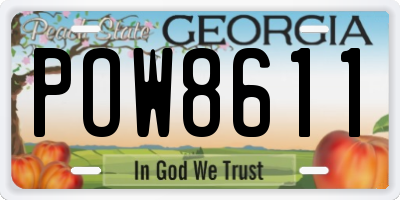 GA license plate POW8611