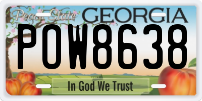 GA license plate POW8638