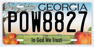 GA license plate POW8827