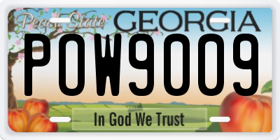 GA license plate POW9009
