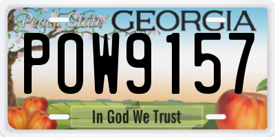 GA license plate POW9157