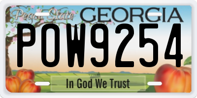 GA license plate POW9254