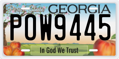 GA license plate POW9445