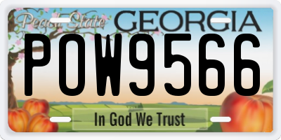 GA license plate POW9566