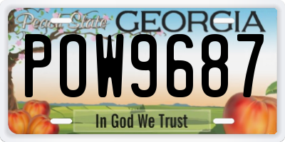 GA license plate POW9687