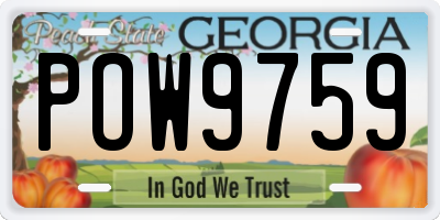 GA license plate POW9759