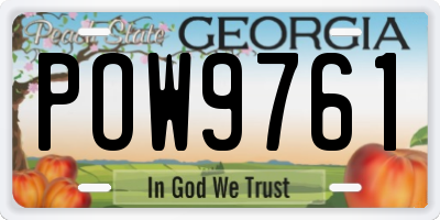 GA license plate POW9761