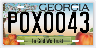 GA license plate POX0043