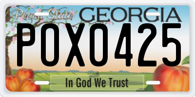 GA license plate POX0425