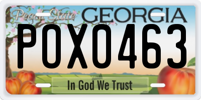 GA license plate POX0463