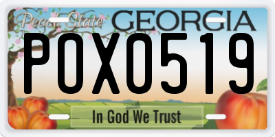 GA license plate POX0519