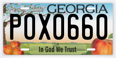 GA license plate POX0660