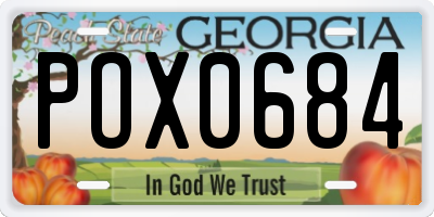 GA license plate POX0684