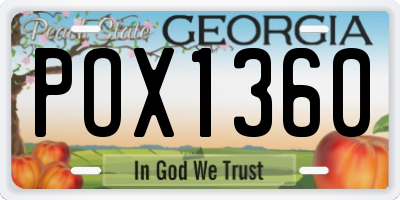 GA license plate POX1360