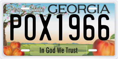 GA license plate POX1966