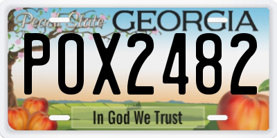 GA license plate POX2482