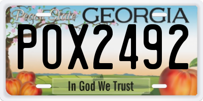 GA license plate POX2492