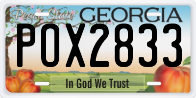 GA license plate POX2833