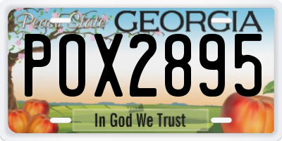 GA license plate POX2895