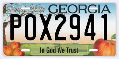 GA license plate POX2941