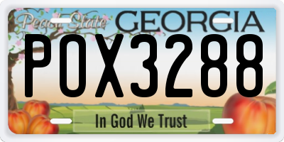 GA license plate POX3288