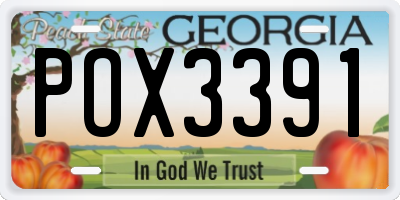 GA license plate POX3391