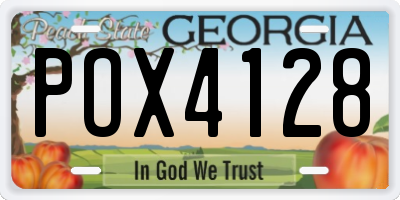 GA license plate POX4128