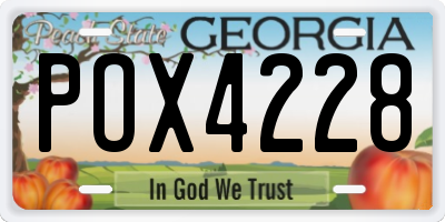 GA license plate POX4228